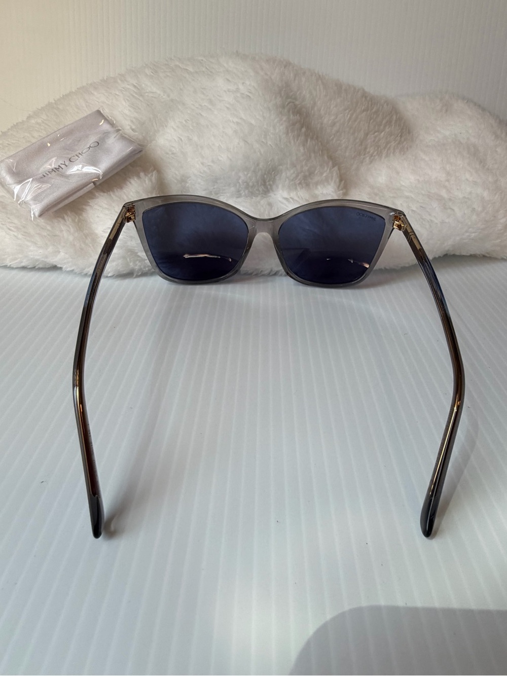 Jimmy Choo Women's BA/G/S sunglasses featuring a transparent grey frame - Picture 8 of 10